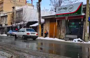 خیابان های سردشت در یک روز برفی زمستانی